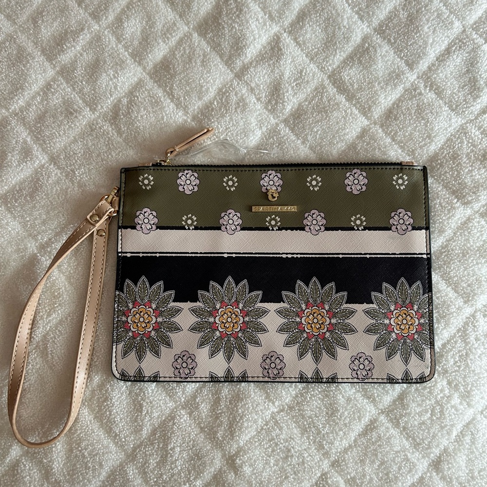 Spartina 449 Boho Floral Patterned Wristlet Clutch NWOT